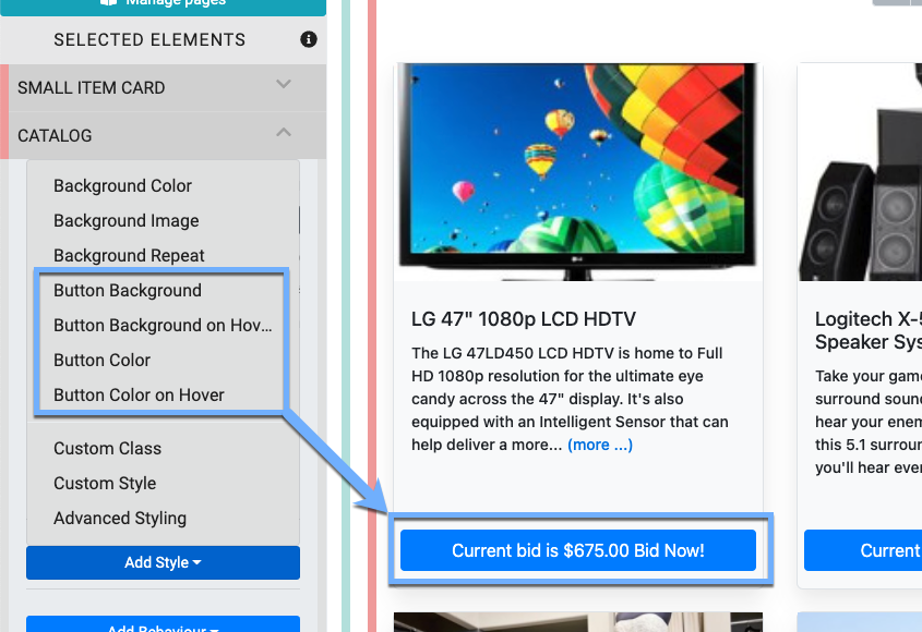 How To Change Catalog Button Colors | Auctria
