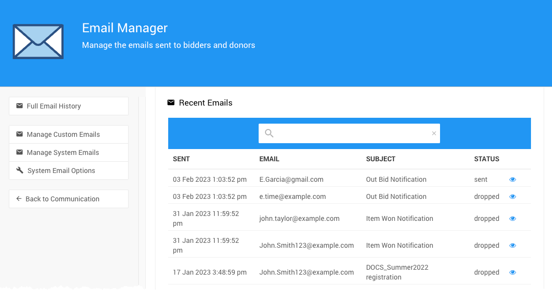 Email Manager | Auctria