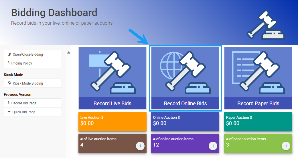 Record Online Bids